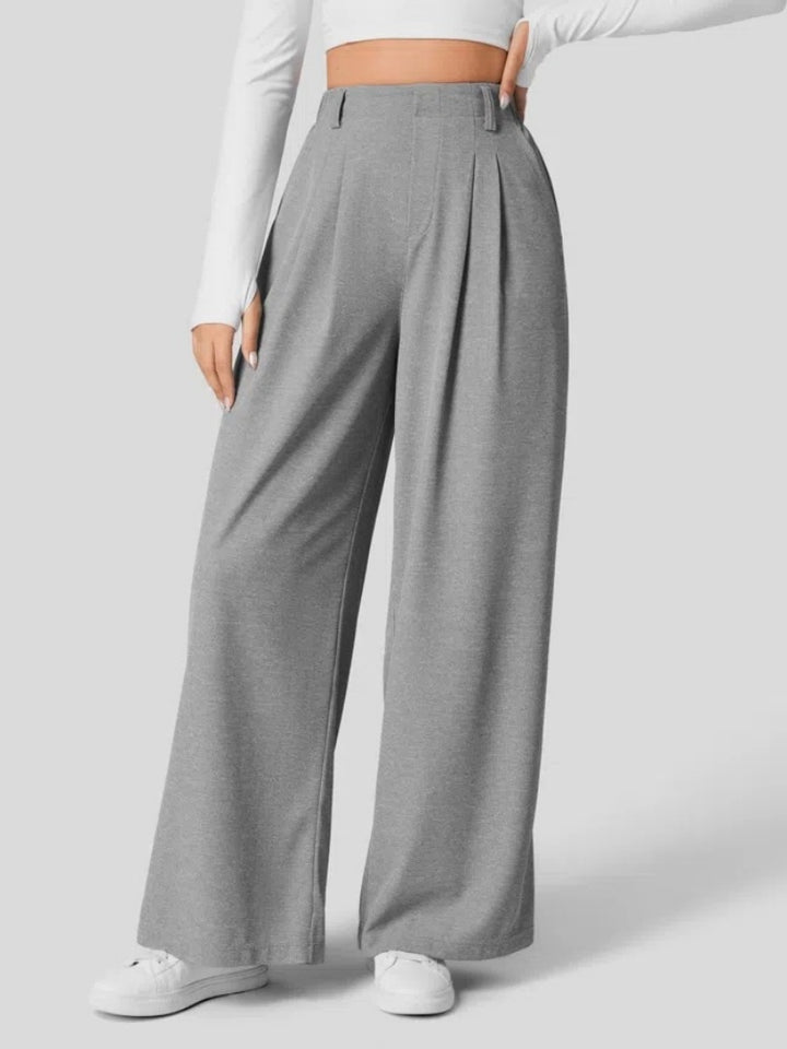 High Waisted Pleated Wide Leg Pants