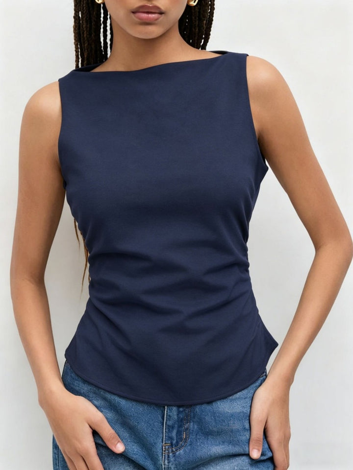 Form-Fitting Bow Back Tank Top