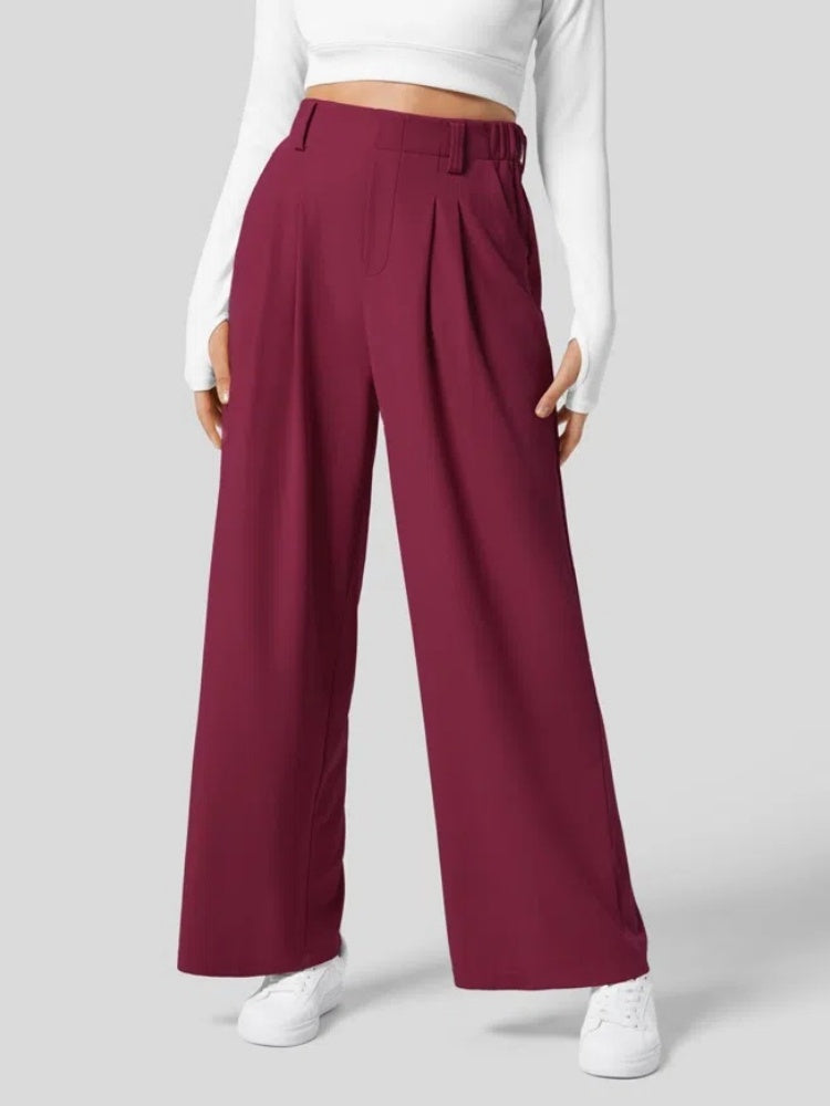 High Waisted Pleated Wide Leg Pants