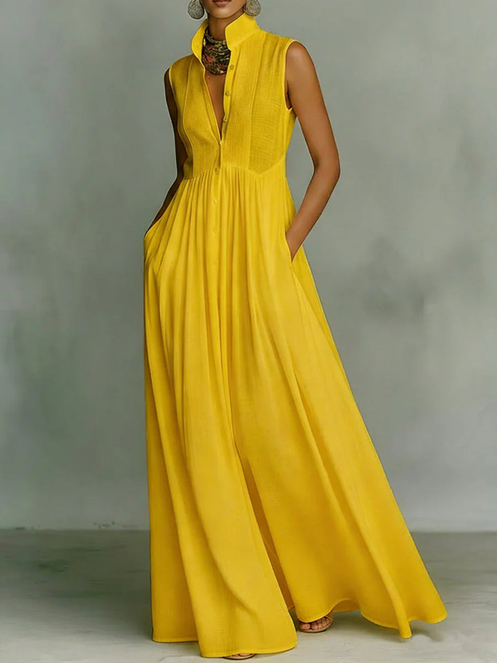 Vacation long-sleeved pleated French-style colorful dress
