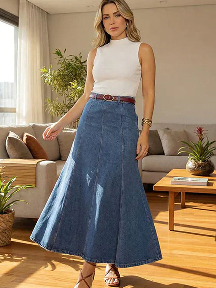 Vintage Mermaid Denim Skirt