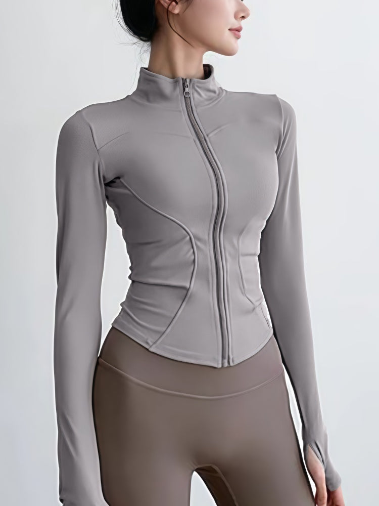 Fitted Zip-Up Athletic Jacket