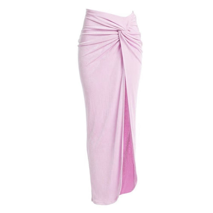 Beaded Strap Cutout Twist Front Swimsuit &amp; Wrap Skirt Set