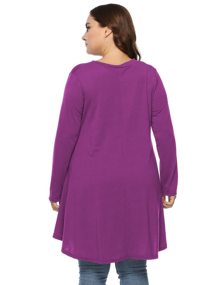 V-neck long-sleeve dress
