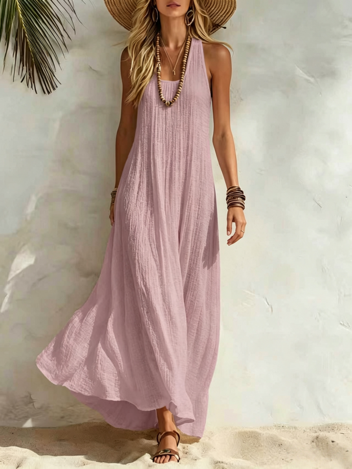 Sleeveless Crinkle Textured Maxi Dress