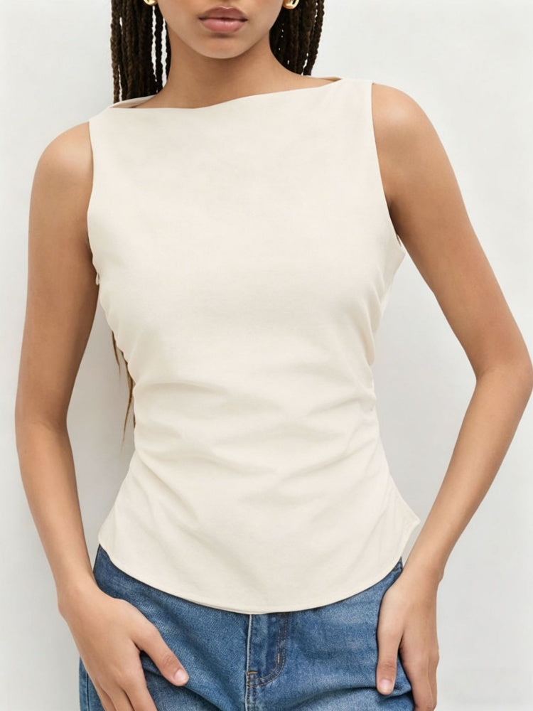 Form-Fitting Bow Back Tank Top