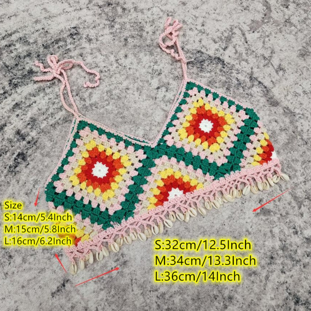 Boho Crochet Beach Set – Bikini Top &amp; Skirt