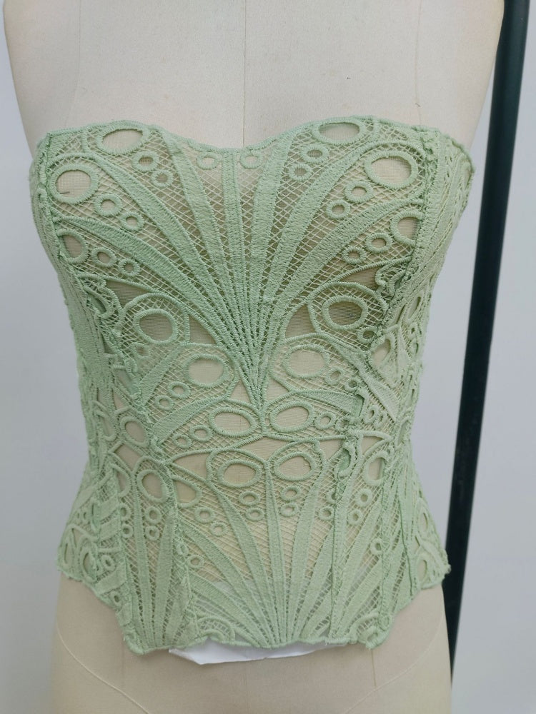Lace Strapless Corset Top