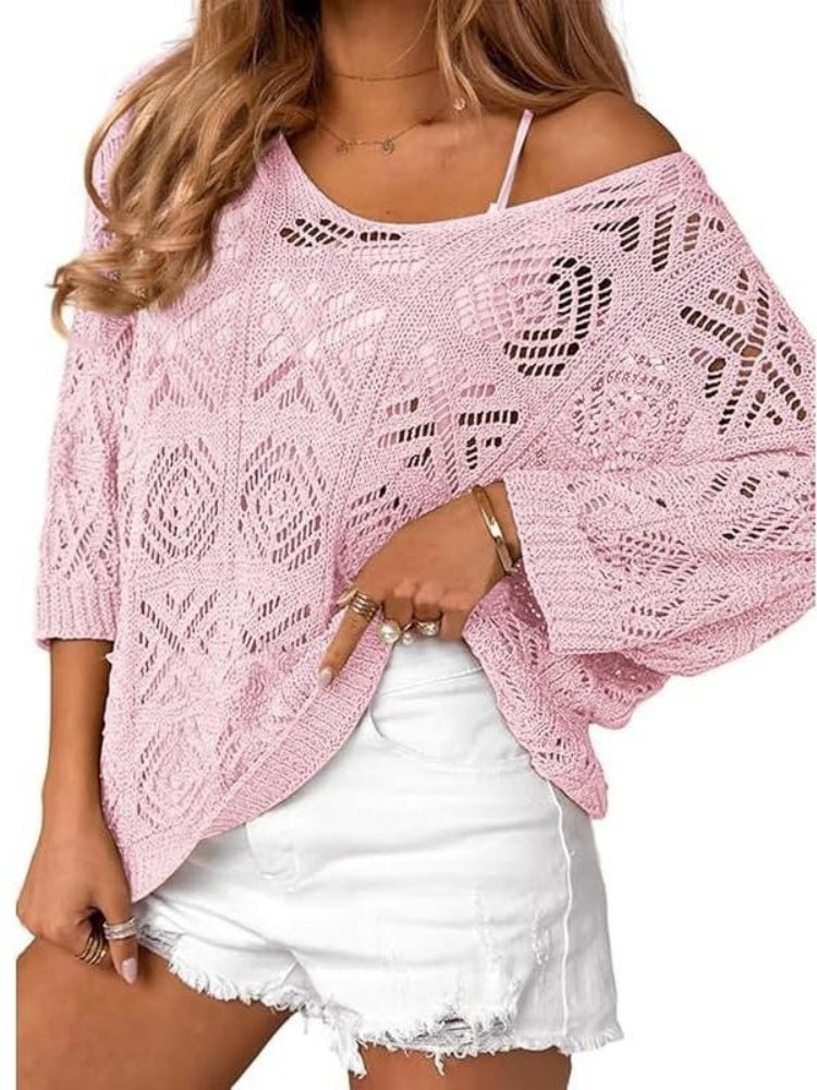 3/4 Sleeve Loose Fit Cover-Up