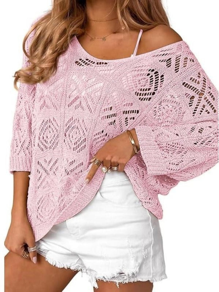 3/4 Sleeve Loose Fit Cover-Up