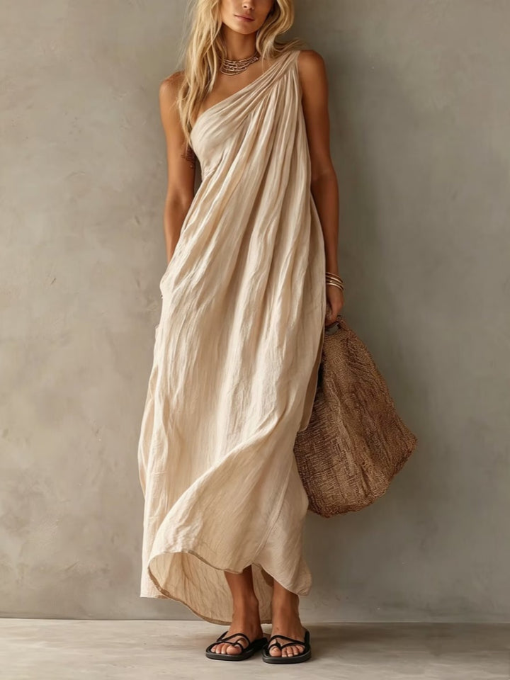 Asymmetrical One-Shoulder Maxi Dress