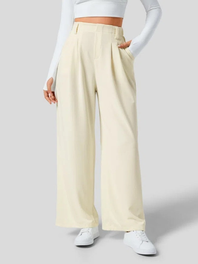High Waisted Pleated Wide Leg Pants