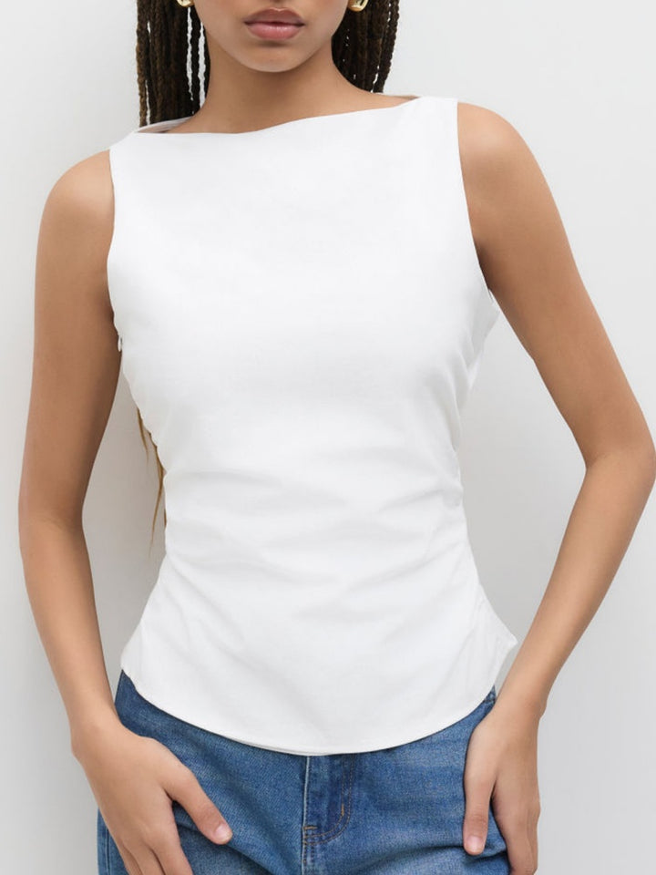 Form-Fitting Bow Back Tank Top