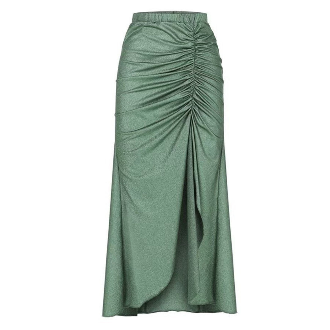 Beaded Strap Cutout Twist Front Swimsuit &amp; Wrap Skirt Set