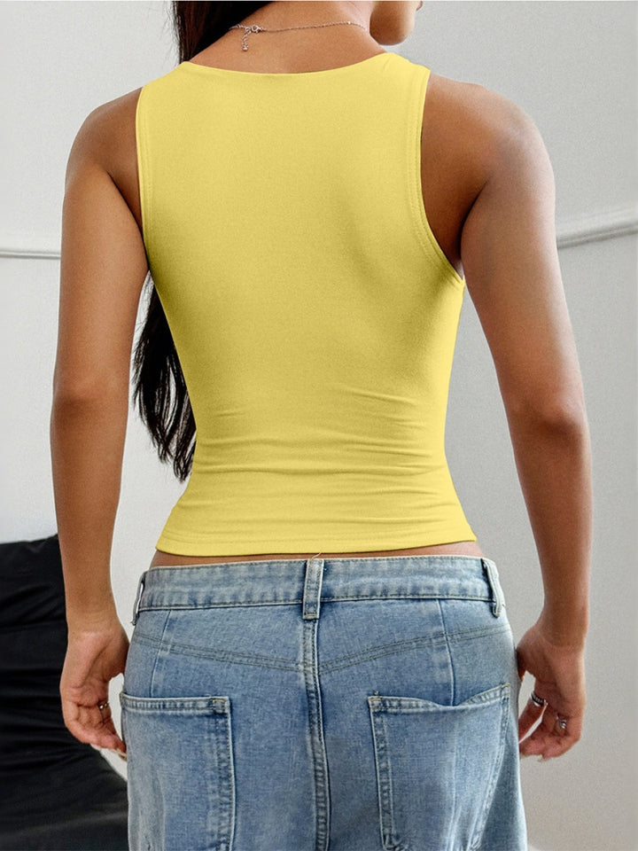 Fitted Square Neck Tank Top