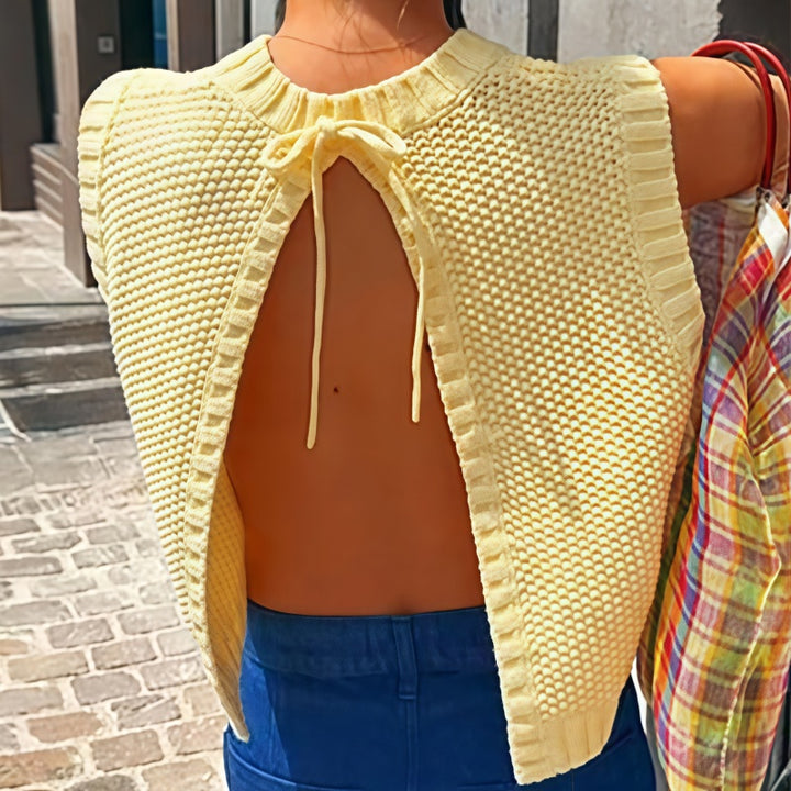 Open Back Knit Tank Top