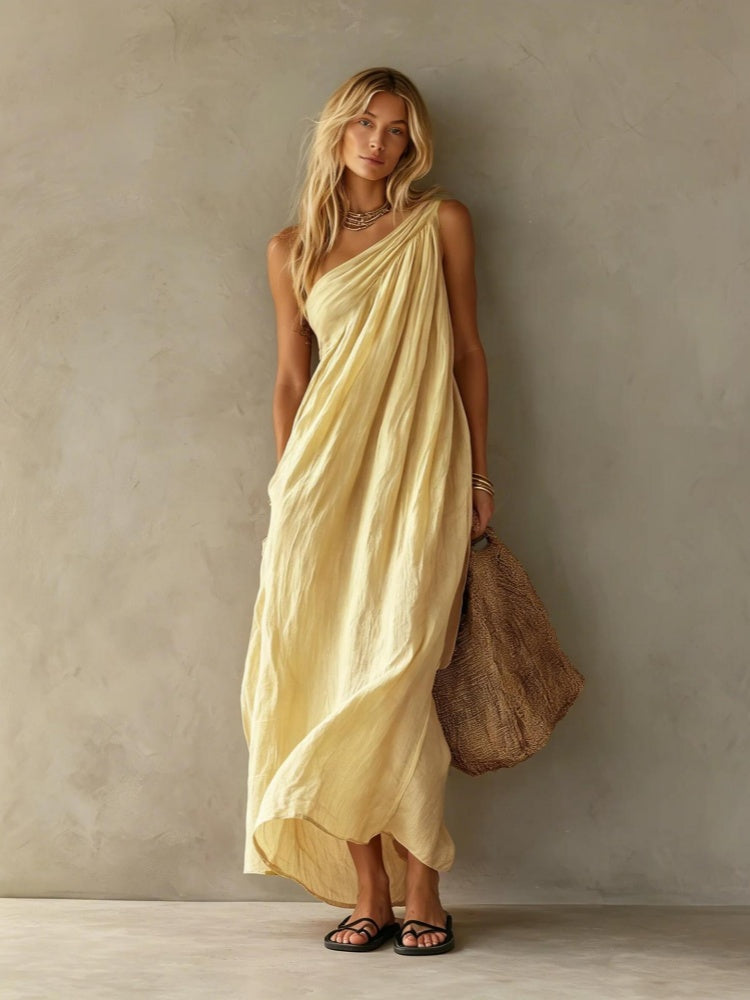 Asymmetrical One-Shoulder Maxi Dress