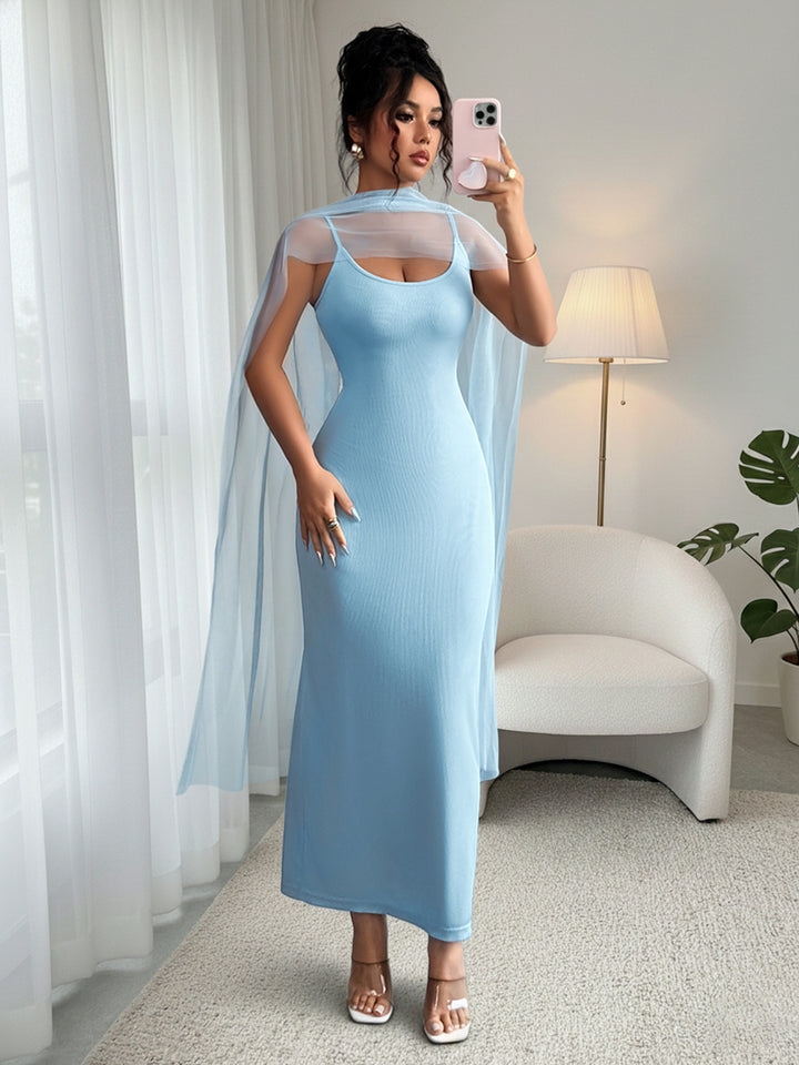 Elegant Curve Solid Color Dress Bodycon Slip Dress