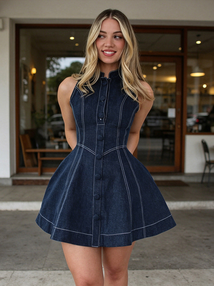 Vintage Princess Washed Denim Mini Dress