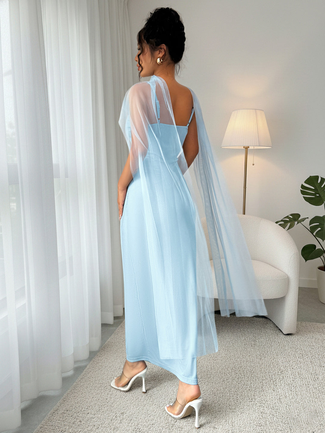 Elegant Curve Solid Color Dress Bodycon Slip Dress