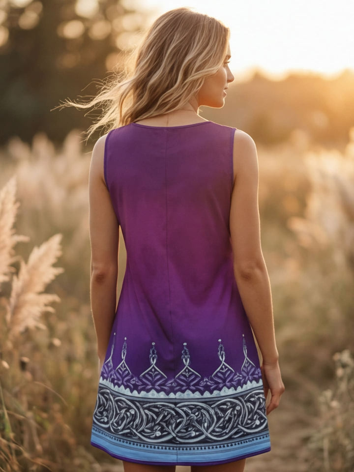 Casual sleeveless bohemian style dress