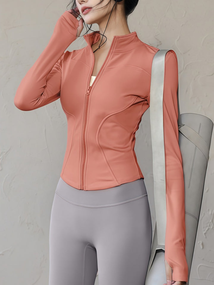 Fitted Zip-Up Athletic Jacket