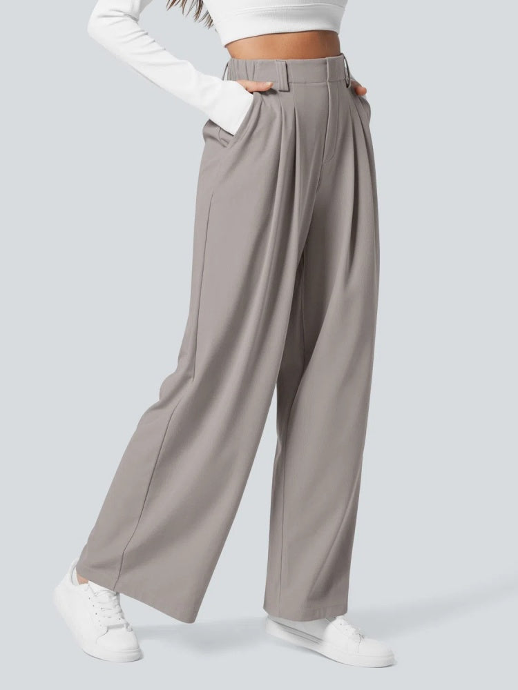 High Waisted Pleated Wide Leg Pants