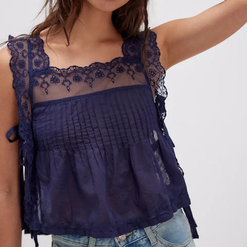 Eyelet Lace Sleeveless Top